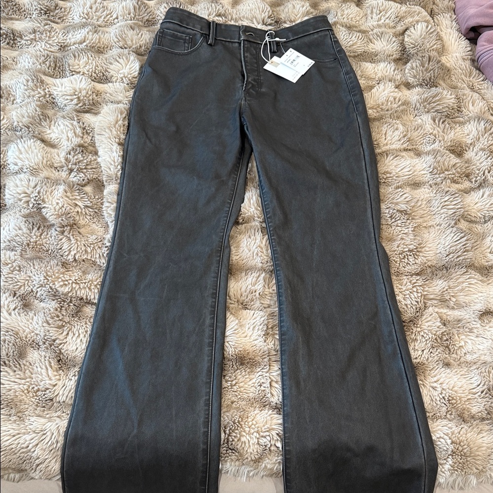 Good American Black Faux Leather Jeans NEW STYLE